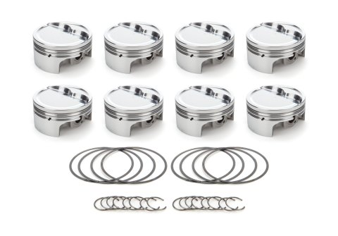Piston - AutoTec - Forged - Dished - 4.125 in Bore - 1.5 x 1.5 x 3.0 mm Ring Grooves - Minus 19.70 cc - Small Block Ford - Set of 8