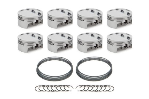 Piston - AutoTec - Forged - Dished - 4.030 in Bore - 1.5 x 1.5 x 3.0 mm Ring Grooves - Minus 20.00 cc - Small Block Ford - Set of 8