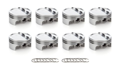 Piston - AutoTec - Forged - Dished - 4.040 in Bore - 1.5 x 1.5 x 3.0 mm Ring Grooves - Minus 20.40 cc - Small Block Ford - Set of 8