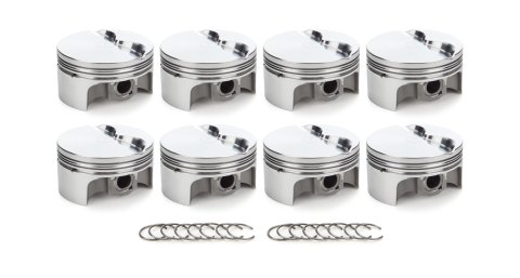 Piston - AutoTec - Forged - Flat Top - 4.030 in Bore - 1.5 x 1.5 x 3.0 mm Ring Grooves - Minus 5.00 cc - Small Block Ford - Set of 8