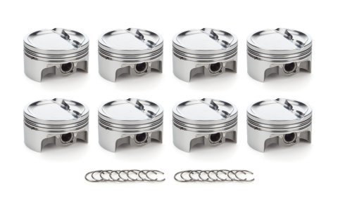 Piston - AutoTec - Forged - Dished - 4.030 in Bore - 1.5 x 1.5 x 3.0 mm Ring Grooves - Minus 29.10 cc - Small Block Ford - Set of 8