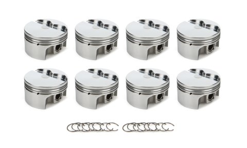 Piston - AutoTec - Forged - Flat Top - 4.030 in Bore - 1.5 x 1.5 x 3.0 mm Ring Grooves - Minus 7.60 cc - Small Block Mopar - Set of 8