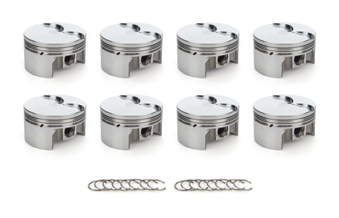 Piston - AutoTec - Forged - Flat Top - 3.908 in Bore - 1.5 x 1.5 x 3.0 mm Ring Grooves - Minus 3.30 cc - GM LS-Series - Set of 8
