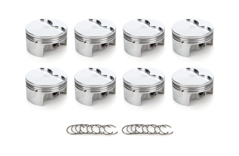 Piston - AutoTec - Forged - Flat Top - 4.010 in Bore - 1.5 x 1.5 x 3.0 mm Ring Grooves - Minus 3.30 cc - GM LS-Series - Set of 8