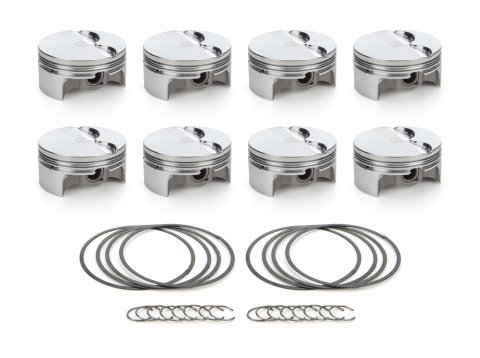 Piston - AutoTec - Forged - Flat Top - 4.005 in Bore - 1.5 x 1.5 x 3.0 mm Ring Grooves - Minus 3.30 cc - GM LS-Series - Set of 8