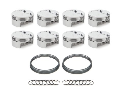 Piston - AutoTec - Forged - Dished - 4.125 in Bore - 1.5 x 1.5 x 3.0 mm Ring Grooves - Minus 6.00 cc - GM LS-Series - Set of 8