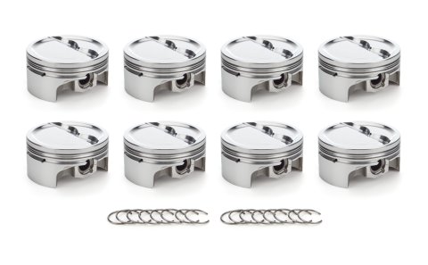 Piston - AutoTec - Forged - Dished - 4.030 in Bore - 1.5 x 1.5 x 3.0 mm Ring Grooves - Minus 18.90 cc - Small Block Chevy - Set of 8