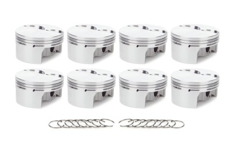 Piston - AutoTec - Forged - Flat Top - 4.070 in Bore - 1.5 x 1.5 x 3.0 mm Ring Grooves - Minus 3.30 cc - GM LS-Series - Set of 8