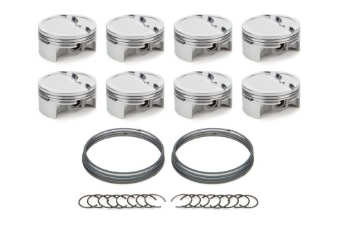 Piston - AutoTec - Forged - Dished - 4.010 in Bore - 1.5 x 1.5 x 3.0 mm Ring Grooves - Minus 10.00 cc - GM LS-Series - Set of 8