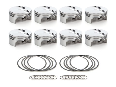 Piston - AutoTec - Forged - Flat Top - 4.130 in Bore - 1.5 x 1.5 x 3.0 mm Ring Grooves - Minus 4.10 cc - GM LS-Series - Set of 8