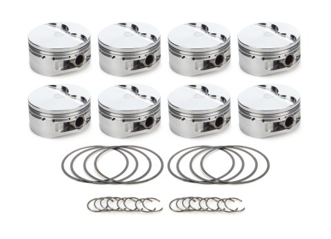 Piston - AutoTec - Flat Top - Forged - 4.070 in Bore - 1.5 x 1.5 x 3.0 mm Ring Grooves - Minus 4.10 cc - GM LS-Series - Set of 8