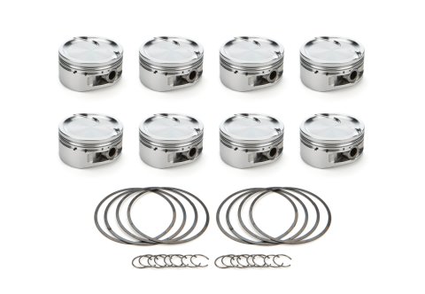 Piston - AutoTec - Dished - Forged - 4.070 in Bore - 1.5 x 1.5 x 3.0 mm Ring Grooves - Minus 23.50 cc - GM LS-Series - Set of 8