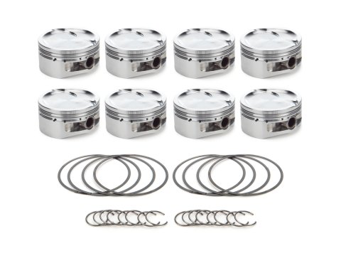 Piston - AutoTec - Dished - Forged - 4.125 in Bore - 1.5 x 1.5 x 3.0 mm Ring Grooves - Minus 23.50 cc - GM LS-Series - Set of 8