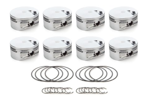 Piston - AutoTec - Flat Top - Forged - 4.600 in Bore - 1.5 x 1.5 x 3.0 mm Ring Grooves - Minus 3.00 cc - Big Block Chevy - Set of 8