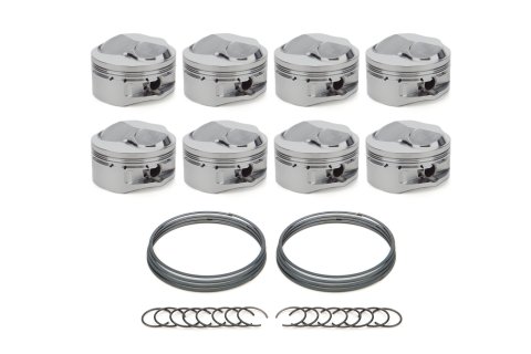 Piston - AutoTec - Dome - Forged - 4.500 in Bore - 1.5 x 1.5 x 3.0 mm Ring Grooves - Plus 40.10 cc - Big Block Chevy - Set of 8