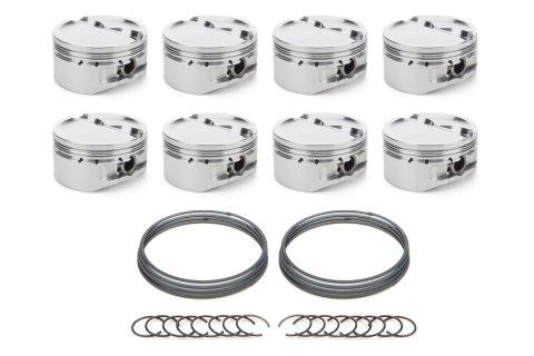 Piston - AutoTec - Dished - Forged - 4.030 in Bore - 1.5 x 1.5 x 3.0 mm Ring Grooves - Minus 21.70 cc - Small Block Ford - Set of 8