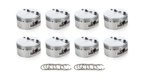 Piston - AutoTec - Flat Top - Forged - 4.030 in Bore - 1.5 x 1.5 x 3.0 mm Ring Grooves - Minus 5.20 cc - Small Block Ford - Set of 8