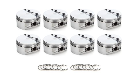 Piston - AutoTec - Flat Top - Forged - 4.125 in Bore - 1.5 x 1.5 x 3.0 mm Ring Grooves - Minus 5.20 cc - Small Block Ford - Set of 8