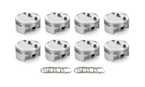 Piston - AutoTec - Dished - Forged - 4.040 in Bore - 1.5 x 1.5 x 3.0 mm Ring Grooves - Minus 12.70 cc - Small Block Chevy - Set of 8