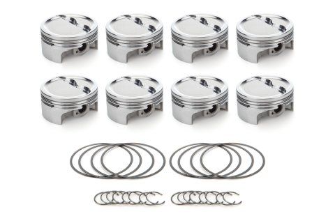 Piston - AutoTec - Dished - Forged - 4.040 in Bore - 1.5 x 1.5 x 3.0 mm Ring Grooves - Minus 19.40 cc - Small Block Chevy - Set of 8