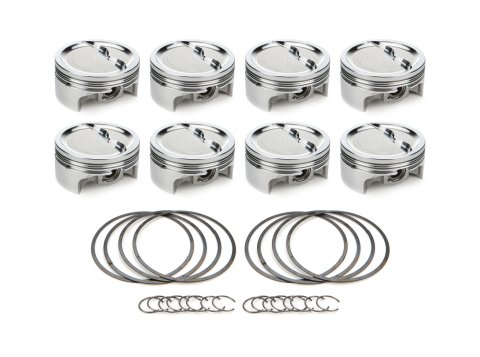 Piston - AutoTec - Dished - Forged - 4.125 in Bore - 1.5 x 1.5 x 3.0 mm Ring Grooves - Minus 22.50 cc - Small Block Chevy - Set of 8