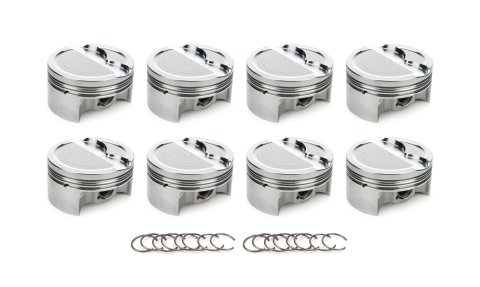 Piston - AutoTec - Dished - Forged - 4.010 in Bore - 1.5 x 1.5 x 3.0 mm Ring Grooves - Minus 10.50 cc - GM LS-Series - Set of 8
