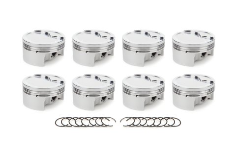 Piston - AutoTec - Dished - Forged - 4.070 in Bore - 1.5 x 1.5 x 3.0 mm Ring Grooves - Minus 13.20 cc - GM LS-Series - Set of 8