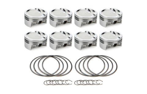 Piston - AutoTec - Dished - Forged - 4.010 in Bore - 1.5 x 1.5 x 3.0 mm Ring Grooves - Minus 19.70 cc - GM LS-Series - Set of 8