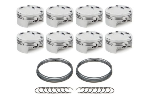 Piston - AutoTec - Dished - Forged - 4.030 in Bore - 1.5 x 1.5 x 3.0 mm Ring Grooves - Minus 20.70 cc - GM LS-Series - Set of 8