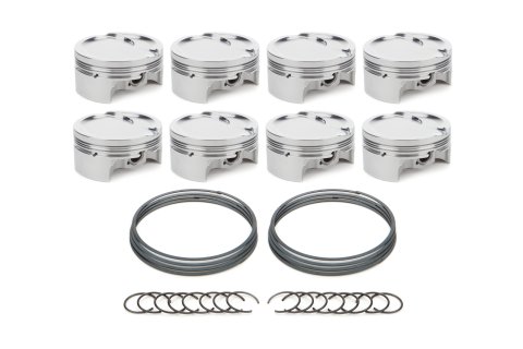 Piston - AutoTec - Dished - Forged - 4.070 in Bore - 1.5 x 1.5 x 3.0 mm Ring Grooves - Minus 22.70 cc - GM LS-Series - Set of 8