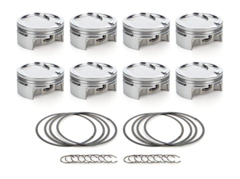 Piston - AutoTec - Dished - Forged - 4.125 in Bore - 1.5 x 1.5 x 3.0 mm Ring Grooves - Minus 25.00 cc - GM LS-Series - Set of 8