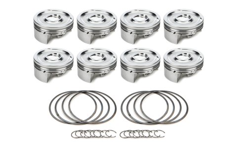 Piston - AutoTec - Dished - Forged - 4.070 in Bore - 1.5 x 1.5 x 3.0 mm Ring Grooves - Minus 17.20 cc - GM LT-Series - Set of 8