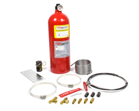 Fire Suppression System - Fire Bottle - RC - Manual - novec 1230 - SFI Rated - 10.0 lb Bottle - Fittings / Hose / Mount / Pull Cable - Kit