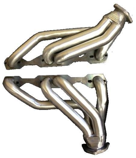 Headers - Shorty - 1.625 in Primary - 2.5 in Collector - Hardware Included - Steel - Silver Ceramic - Small Block Chevy - GM A-Body 1964-81 - Pair