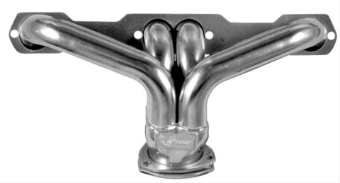 Headers - Short Tube - 1.625 in Primary - 3 in Collector - Hardware Included - Steel - Natural - Small Block Chevy - Street Rod - Pair