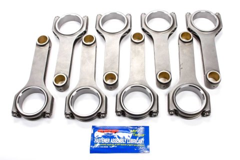 Connecting Rod - Pro Sport - H Beam - 6.000 in Long - Bushed - 7/16 in Cap Screws - 8740 Bolt - Forged - Steel - Small Block Chevy - Set of 8