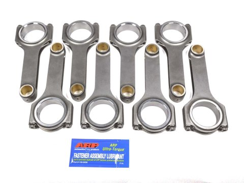 Connecting Rod - Pro Sport - H Beam - 6.125 in Long - Bushed - 7/16 in Cap Screws - 8740 Bolt - Forged - Steel - Small Block Chevy - Set of 8