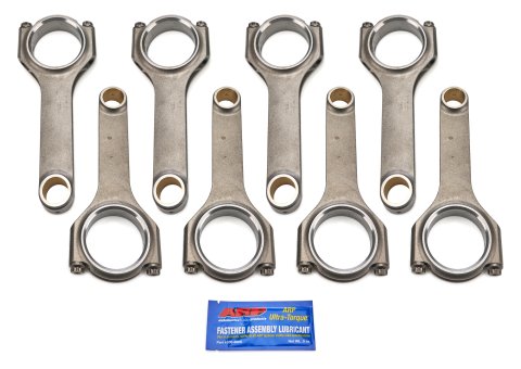 Connecting Rod - Pro Sport - Stroker Clearanced - H Beam - 6.125 in Long - Bushed - 7/16 in Cap Screws - ARP2000 Bolt - Forged - Steel - Small Block Chevy - Set of 8