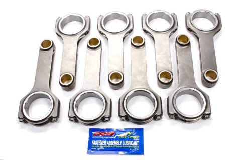 Connecting Rod - Pro Sport - H Beam - 6.385 in Long - Bushed - 7/16 in Cap Screws - ARP2000 Bolt - Forged - Steel - Big Block Chevy - Set of 8