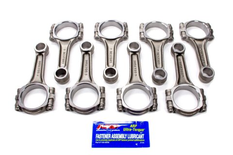 Connecting Rod - Pro Stock - I Beam - 5.090 in Long - Press Fit - 3/8 in Cap Screws - 8740 Bolt - Forged - Steel - Small Block Ford - Set of 8