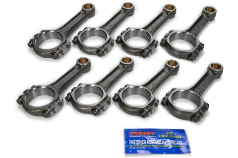 Connecting Rod - Pro Stock - I Beam - 5.700 in Long - Bushed - 3/8 in Cap Screws - ARP2000 Bolt - Forged - Steel - Small Block Chevy - Set of 8
