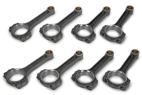 Connecting Rod - Pro Series - I Beam - 6.125 in Long - Bushed - 7/16 in Cap Screws - 8740 Bolt - Forged - Steel - Small Block Chevy - Set of 8