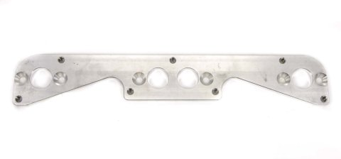 Header Flange Adapter - 0.313 in Thick - 1.25 in Round Port - Aluminum - Natural - Small Block Chevy to Stahl Pattern - Each