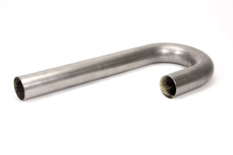 Exhaust Bend - J-Bend - Mandrel - 2.25 in Diameter - 3.5 in Radius - 3 x 15 in Legs - 18 Gauge - Steel - Each