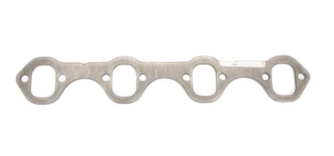 Header Flange - 0.25 in Thick - 1.32 x 1.8 in Rectangle Port - Steel - Natural - Small Block Ford - Each