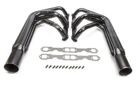 Headers - Sprint - 1.625 to 1.75 in Primary - 3.5 in Collector - Gaskets / Hardware Included - Steel - Black Paint - Small Block Chevy - Pair