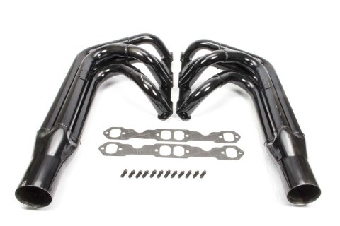 Headers - Sprint - 1.875 to 2 in Primary - 3.5 in Collector - Gaskets / Hardware Included - Steel - Black Paint - Small Block Chevy - Pair