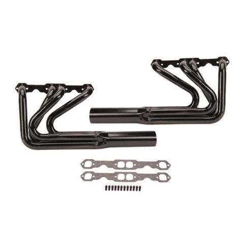 Headers - Sprint - 1.625 to 1.75 in Primary - 3 in Collector - Gaskets / Hardware Included - Steel - Black Paint - Small Block Chevy - Pair