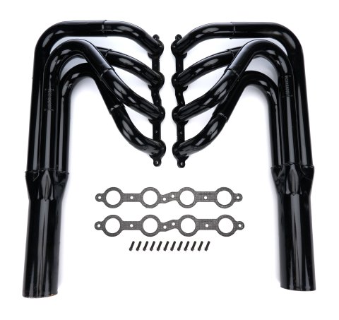 Headers - Sprint / Dyno - 1.75 to 1.875 in Primary - 3.5 in Collector - Gaskets / Hardware Included - Steel - Black Paint - GM LS-Series - Pair