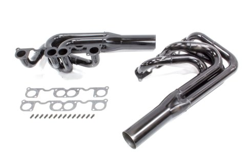 Headers - Sprint - 1.875 to 2 in Primary - 3.5 in Collector - Gaskets / Hardware Included - Steel - Black Paint - Small Block Chevy - Pair